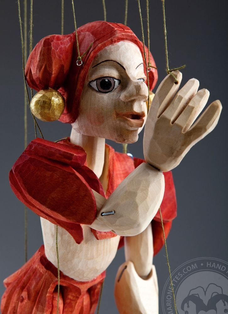 Amazon | チェコのマリオネット、道化師 - 手彫りと手塗りの木製